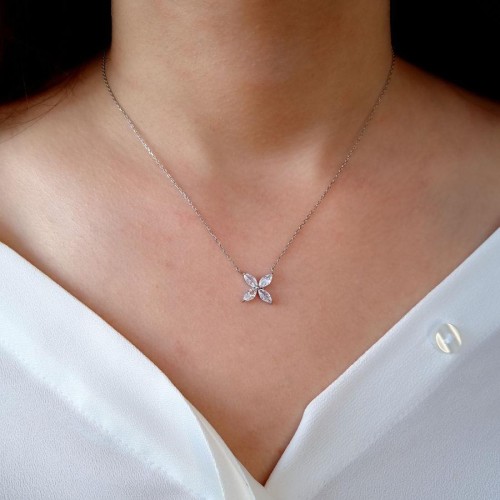 Markiz Roza Kadın Gümüş Kolye - CNG Jewels (1)