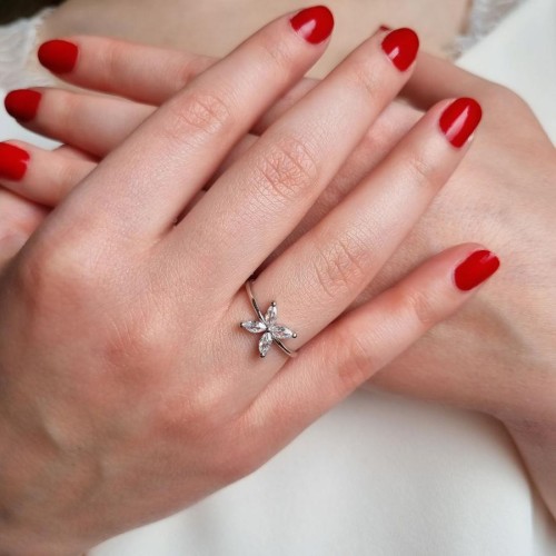 Roza Markiz Gümüş Kadın Yüzük - CNG Jewels (1)
