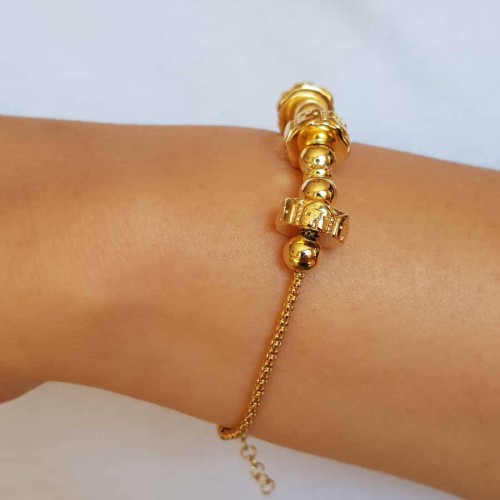 Ortası Toplu Silindirli Gümüş Bayan Bileklik - CNG Jewels (1)