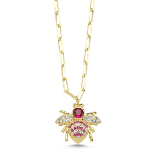 Ruby Arı Gümüş Kadın Kolye - CNG Jewels