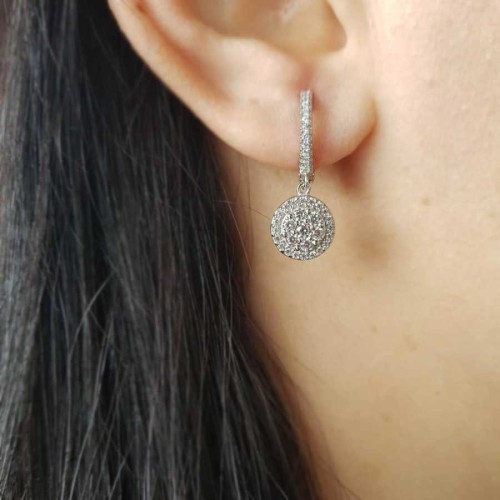 Sallantılı Coronet Taşlı Kadın Gümüş Küpe - CNG Jewels