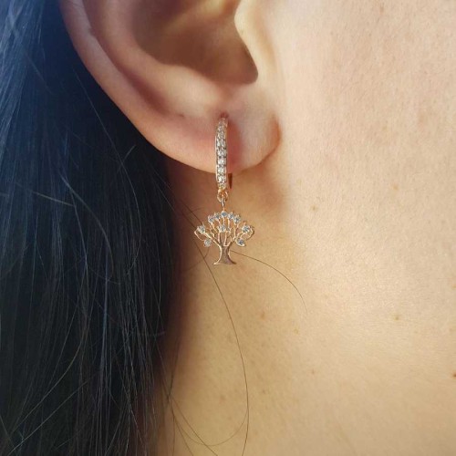 Sallantılı Hayat Ağacı Gümüş Bayan Küpe - CNG Jewels
