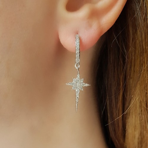 Sallantılı Kutup Yıldızı Gümüş Bayan Küpe - CNG Jewels (1)