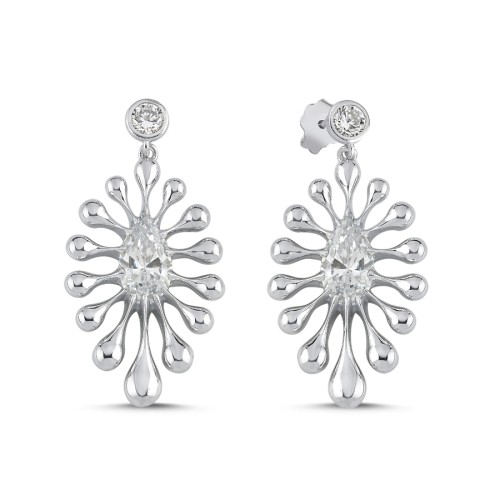 Sallantılı Lucia Taşlı Gümüş Kadın Küpe - CNG Jewels