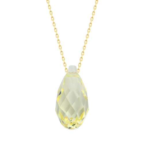 Sarı Swarovski Crystal Altın Kadın Kolye - CNG Jewels