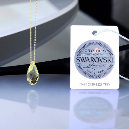 Sarı Swarovski Crystal Altın Kadın Kolye - CNG Jewels (1)