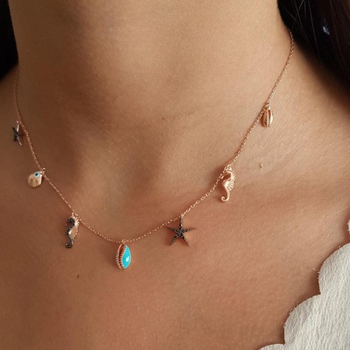 Sea Rose Bayan Gümüş Kolye - CNG Jewels (1)