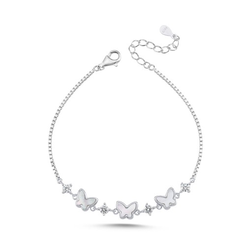 Sedefli Kelebek Kadın Gümüş Bileklik - CNG Jewels (1)