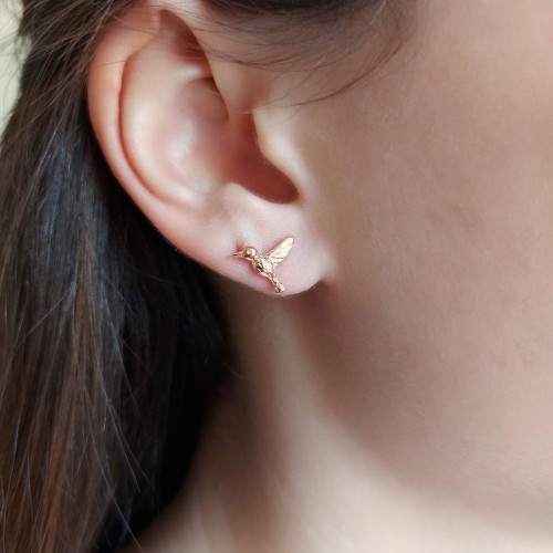 Serçe Rose Gümüş Kadın Küpe - CNG Jewels