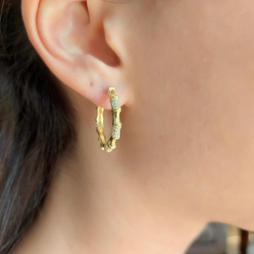 Serpente Halka Gold Gümüş Kadın Küpe - CNG Jewels (1)