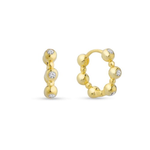 Sevilla Halka Gold Gümüş Kadın Küpe - CNG Jewels