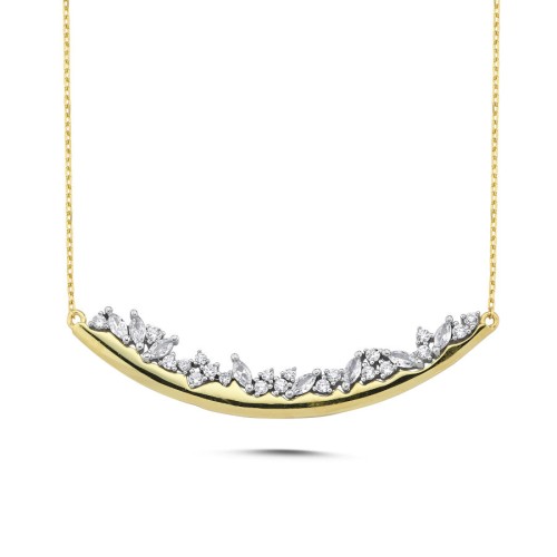 Shiny Markiz Yay Plaka Tasarım Kadın Gümüş Kolye - CNG Jewels