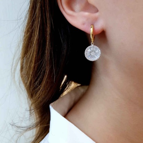 Shiny Trapez Sallantılı Gümüş Kadın Küpe - CNG Jewels (1)