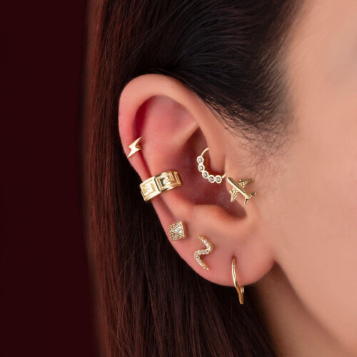 Şimsek Altın Helix Piercing - CNG Jewels (1)