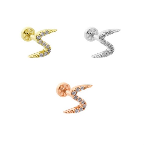 Şimşek Altın Tragus Piercing - CNG Jewels (1)