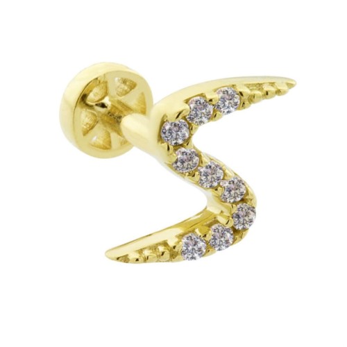 Şimşek Altın Tragus Piercing - CNG Jewels
