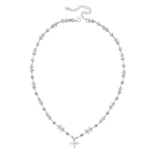 Sıralı Markiz Roza Kadın Gümüş Kolye - CNG Jewels (1)