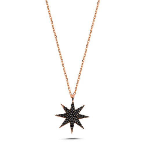 Black Pole Star Women's Silver Necklace - CNG Jewels