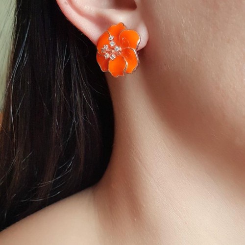  Special Design Neon Orange Violet Earrings - CNG Jewels (1)