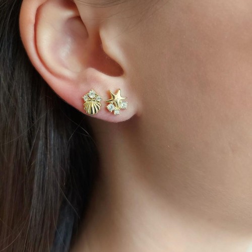 Starfish Oyster Minimal Silver Earrings - CNG Jewels