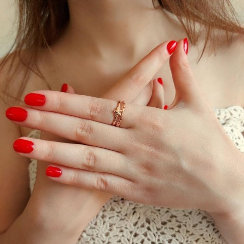 Strella Rose Silver Women's Ring - CNG Jewels (1)