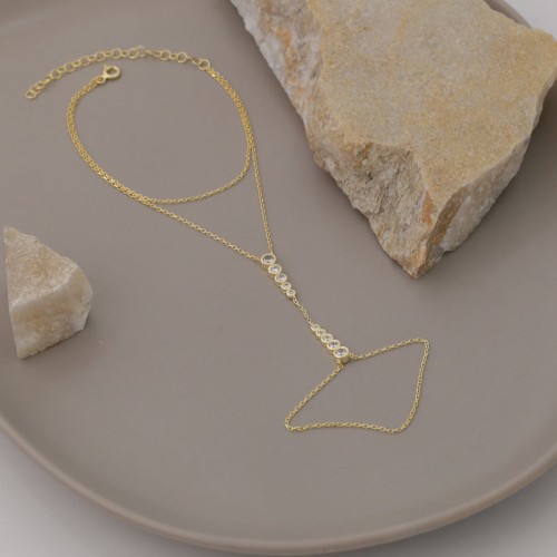 Süzme Taşlı Gold Gümüş Şahmeran Bileklik - CNG Jewels (1)