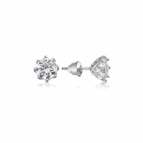 Swarovski 8 Tırnak Tektaş Gümüş Küpe - CNG Jewels