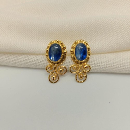 Tasarım El Yapımı Kyanit Taşlı Gümüş Bayan Küpe - CNG Jewels (1)