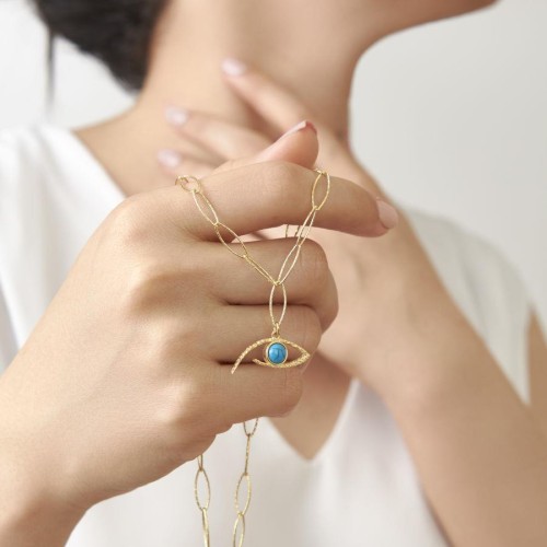Tasarım Göz Gold Kadın Gümüş Kolye - CNG Jewels