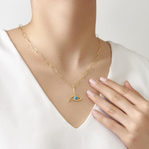 Tasarım Göz Gold Kadın Gümüş Kolye - CNG Jewels (1)
