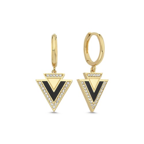 Tasarım Hera 14 Ayar Altın Sallantılı Küpe - CNG Jewels