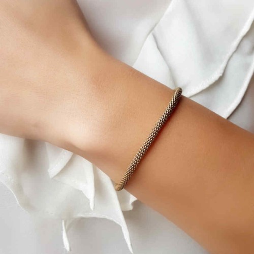 Cylinder Cage Model Silver Women's Bracelet 