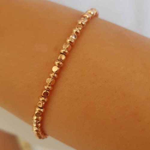 Cube Row Italian Rose Silver Women's Bracelet - CNG Jewels