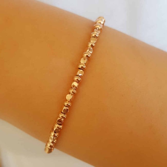 Tasarım Küp Elips Rose Kadın Gümüş Bileklik - 2