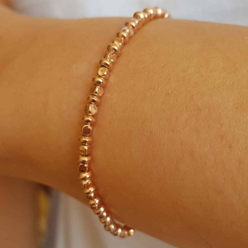 Tasarım Küp Elips Rose Kadın Gümüş Bileklik - 3