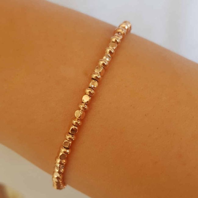 Tasarım Küp Elips Rose Kadın Gümüş Bileklik - 4