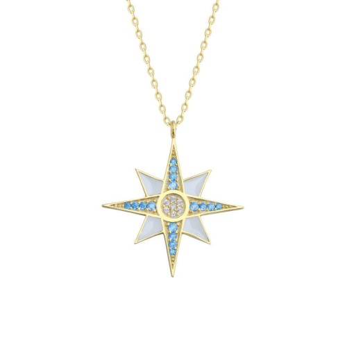 Tasarım Kutup Yıldızı Gümüş Kadın Kolye - CNG Jewels