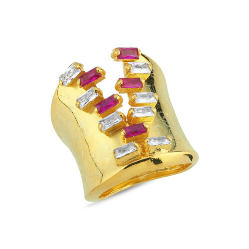 Tasarım Ruby Korse Gümüş Yüzük - CNG Jewels