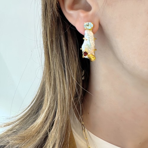 Gerçek İnci Winter Tasarım Gümüş Küpe - CNG Jewels (1)