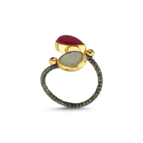 Tasarım Yakut Opal Kadın Gümüş Yüzük - CNG Jewels (1)