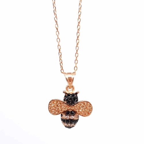 Taşlı Arı Gümüş Bayan Kolye - CNG Jewels