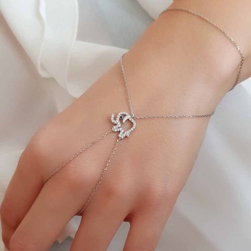 Taşlı Fil Gümüş Şahmeran Bileklik - CNG Jewels (1)