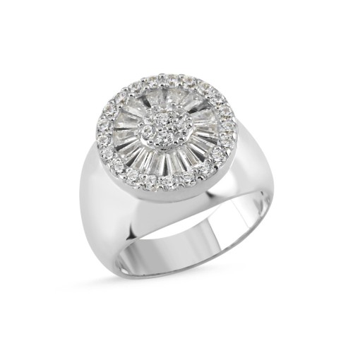 Taşlı Gümüş Şövalye Kadın Serçe Parmak Yüzüğü - CNG Jewels
