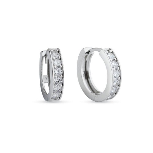 Taşlı Halka Gümüş Kadın Küpe - CNG Jewels