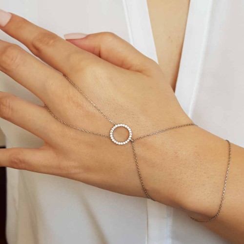 Taşlı Halka Gümüş Şahmeran Bileklik - CNG Jewels (1)
