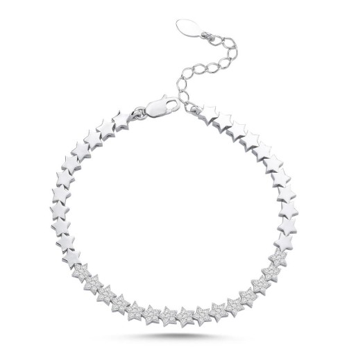 Taşlı Taşsız Yıldız Su Yolu Gümüş Bileklik - CNG Jewels (1)