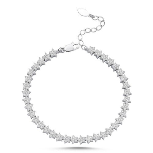 Taşlı Yıldız Su Yolu Gümüş Bileklik - CNG Jewels (1)