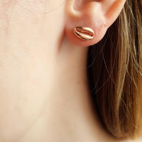 Taşsız Deniz Kabuğu Rose Gümüş Kadın Küpe - CNG Jewels