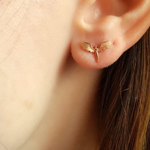 Taşsız Melek Rose Gümüş Kadın Küpe - CNG Jewels