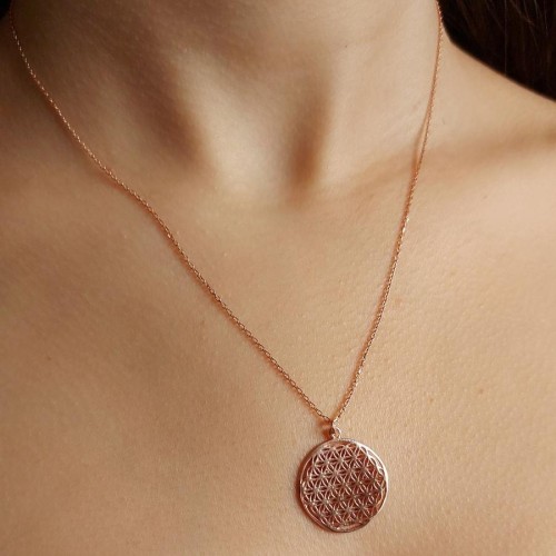 Taşsız Yaşam Çiçeği Rose Gümüş Kadın Kolye - CNG Jewels (1)